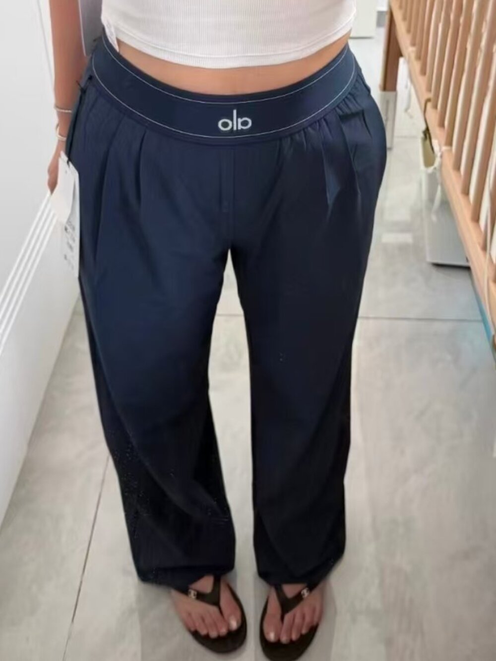 Navy Blue Alo Yoga (Regular-30” Inseam)Suit Up Wide Leg Trouser🧚‍Elastic Wais💃
